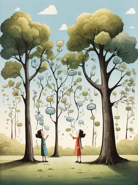 Photo talking trees illustration