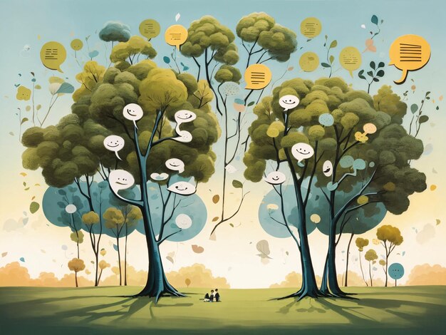 Photo talking trees illustration