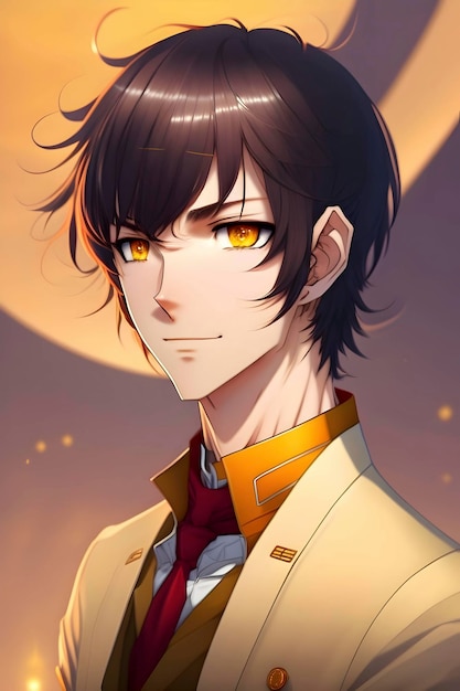 Tall animestyle male with fair skin