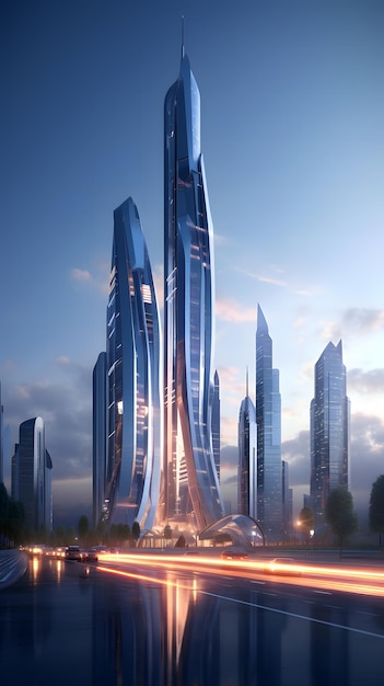 写真 高層ビル建築のコンセプトデザイン
