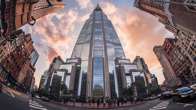 Tall building in the center of the city