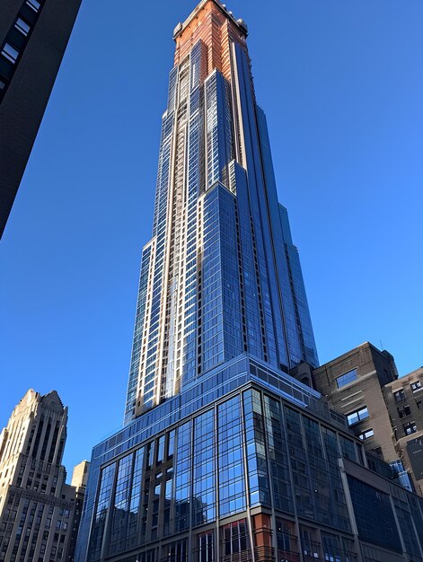 A tall building sitting on the top of a building