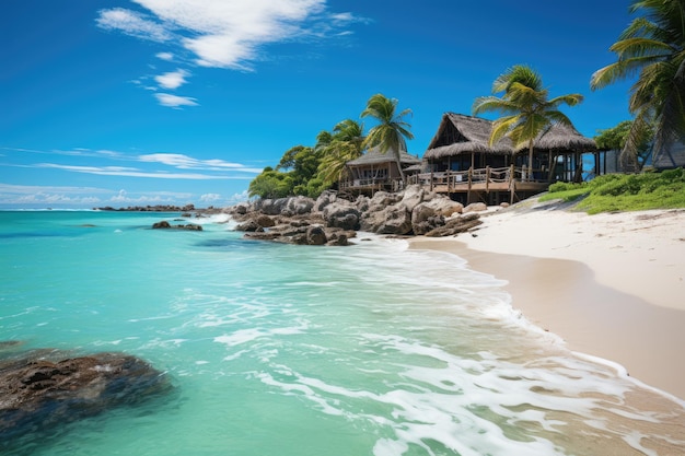 Tall dunes crystal clear waters Jericoacoara Brazil generative IA