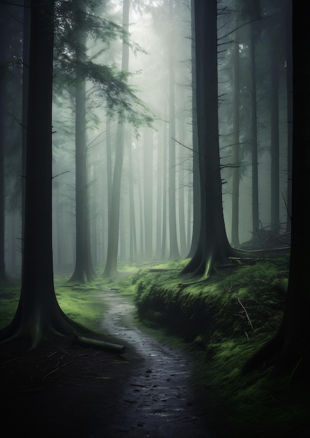 Tall trees in the forest overlook