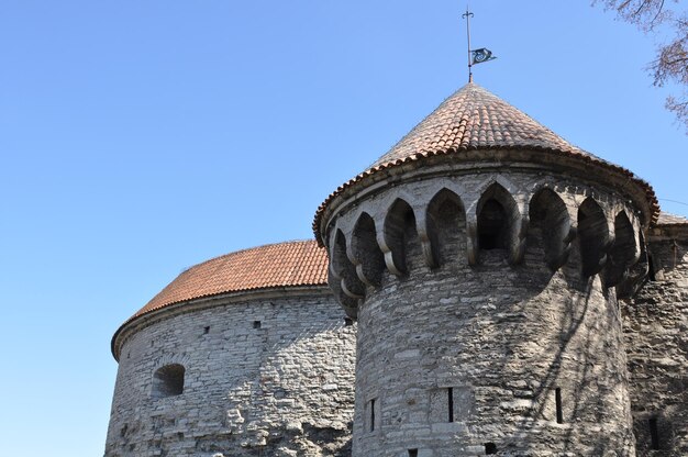 TALLINN ESTONIA 13 May 2017 Tallinn Old Town Old Town Streets and Walls medieval church