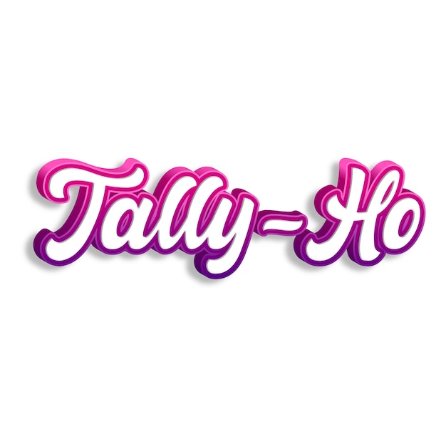 TallyHo typography 3d design yellow pink white background photo jpg