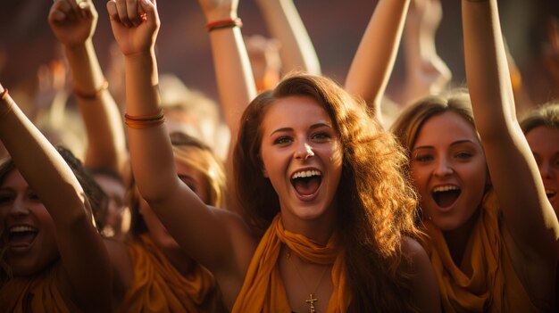 Foto talrijke sportfans in het stadion.