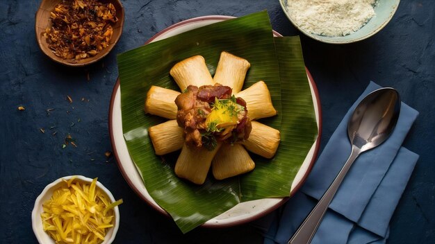 Photo tamales colombianos cocina mexicana colombiana los tamales de la costa en banana leaf corn doug