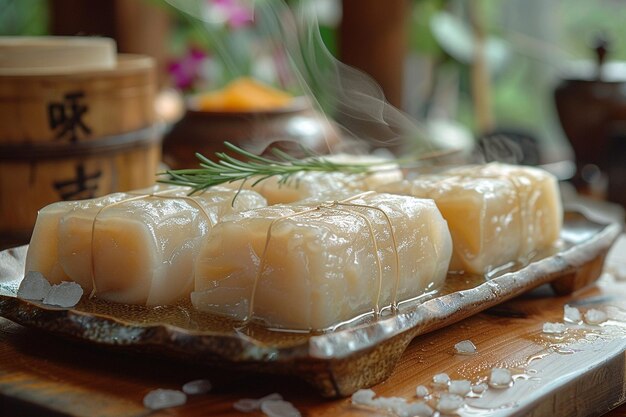 Photo tamales cooking in a steamer with steam