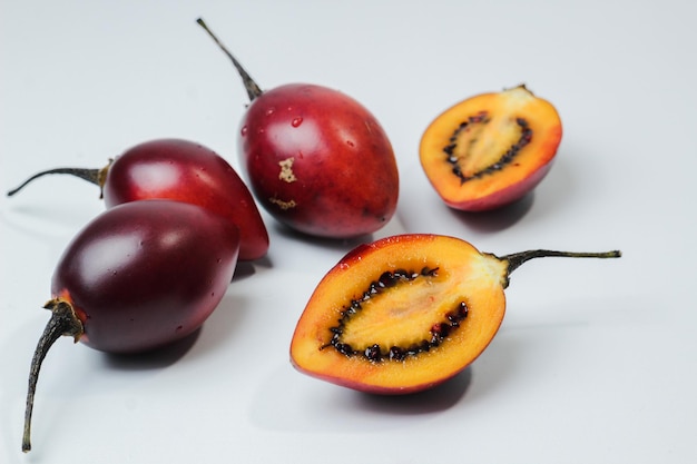 Tamarillo or Dutch Eggplant with the Latin name Solanum betaceum.