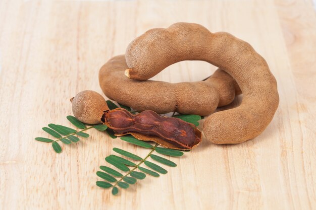 tamarind - Sweet ripe tamarind with isolated on a white background. soft focus