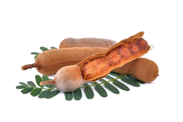 Photo tamarind on white background