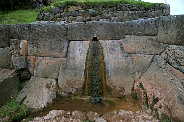 Tambomachay or the Bath of the Inca, archaeological site located near Cusco, Peru