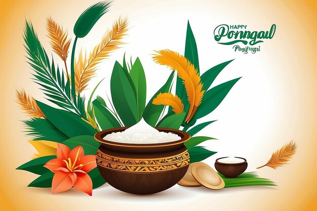 Tamil Nadu festival Happy Pongal holiday Background greeting card