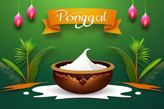 Tamil Nadu festival Happy Pongal holiday Background greeting card