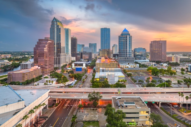 Photo tampa florida usa aerial downtown skyline