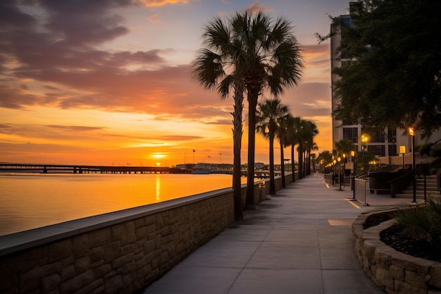 Tampa Riverwalk Sunset photography