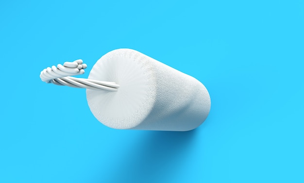 Tampon, 3D-rendering geïsoleerd op een witte achtergrond