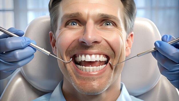 Tanden emoties gezondheid peple bij de tandarts
