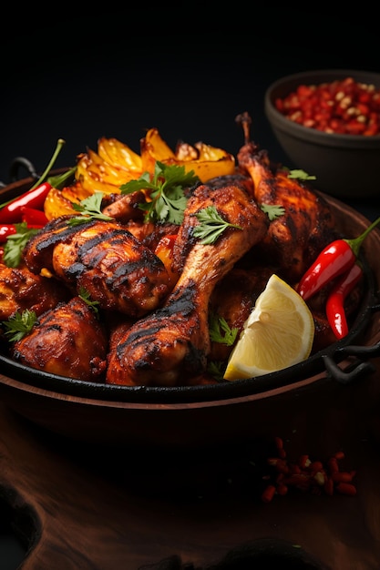 Tandoori Chicken Dish With Grilled Chicken Tandoor Flames Fi India Culinary Culture Layout Website