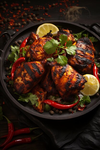 Tandoori Chicken Dish With Grilled Chicken Tandoor Flames Fi India Culinary Culture Layout Website