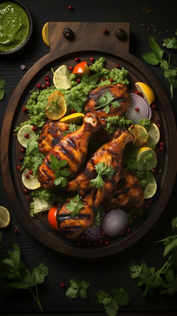 Tandoori Chicken Dish With Smoky Grilled Chicken and Mint Ch India Culinary Culture Layout Website