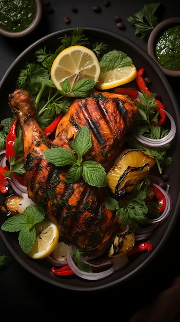 Tandoori Chicken Dish With Smoky Grilled Chicken and Mint Ch India Culinary Culture Layout Website