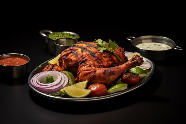 Tandoori kip is een Indiase niet-vegetarische pittige maaltijd.