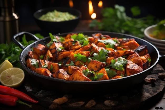 Tandoori Serving in the kitchen table Professional food photography advertising