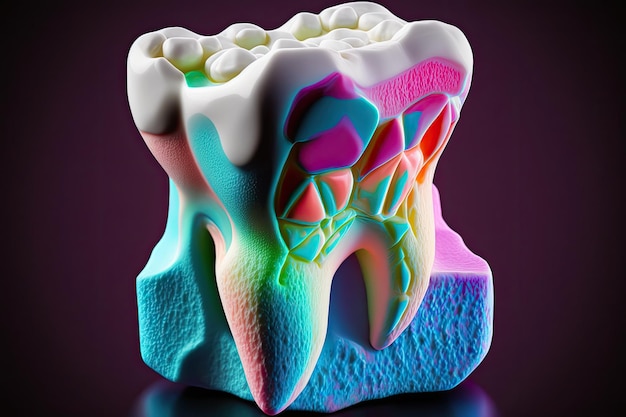 Tandrestauraties voor de kiesspleet anatomisch correct tandheelkundig concept art