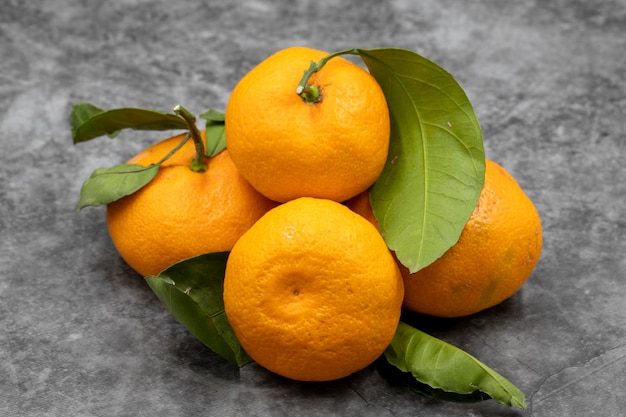tangerine on dark background close up