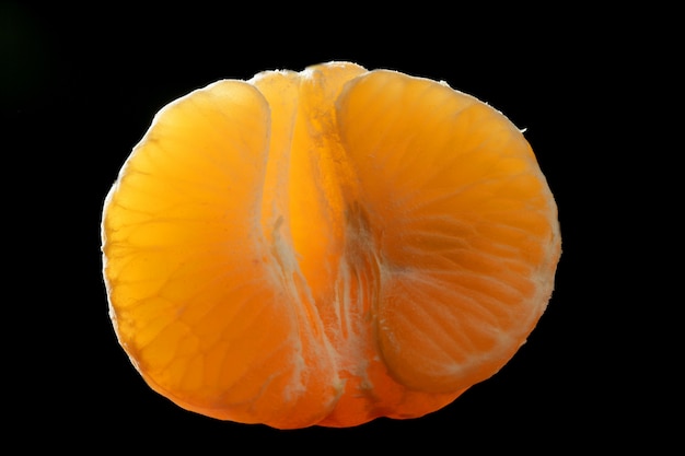 Tangerine macro segment on black