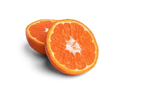 Tangerine on a white background. High quality photo