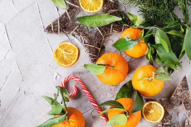 Tangerines in Christmas decor