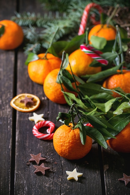 Tangerines in Christmas decor