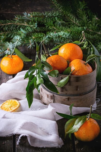 Tangerines in Christmas decor