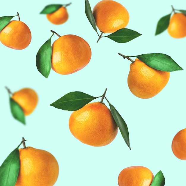 Tangerines of different shapes with leaf