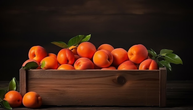 Tangerines en sinaasappels in een houten doos verzameld op een eco-boerderij