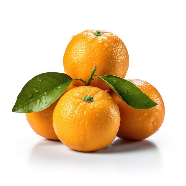 Tangerines isolated on white background