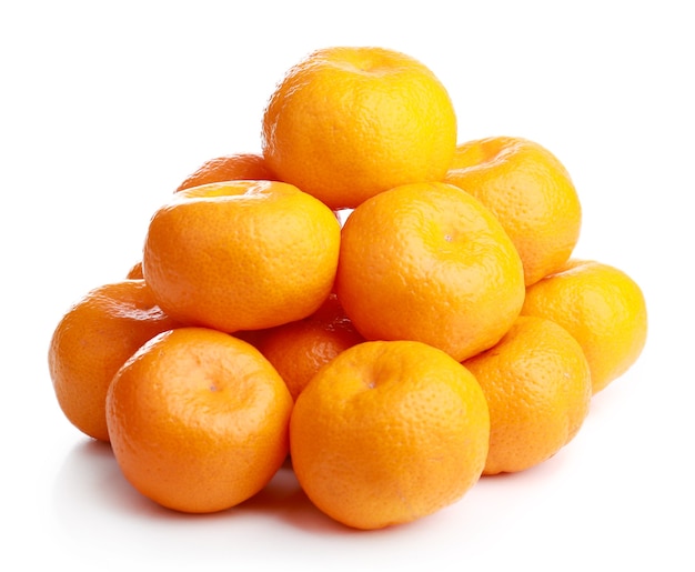 Tangerines isolated on white surface