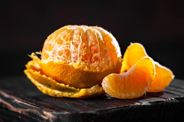 Tangerines on an old fashioned country table