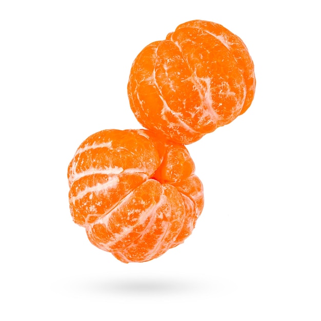 Tangerines slices isolated on white background