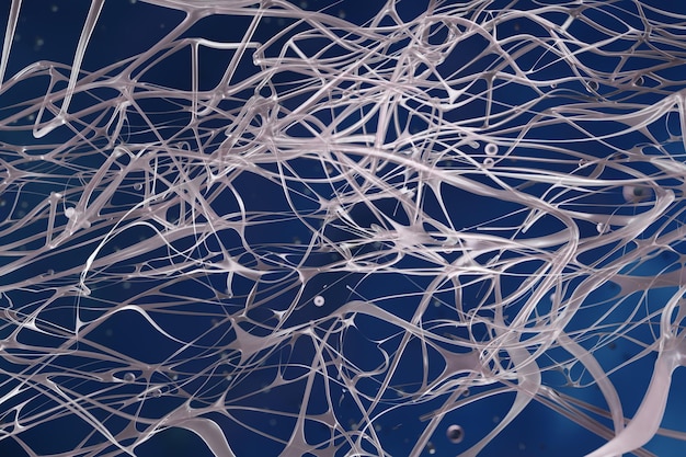 Tangled lines webs for design on a blue background 3d render