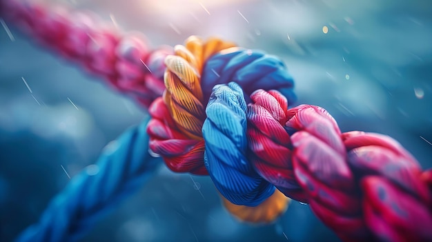 Photo tangled strength the craft of knots and textures a colorful display of nautical skill