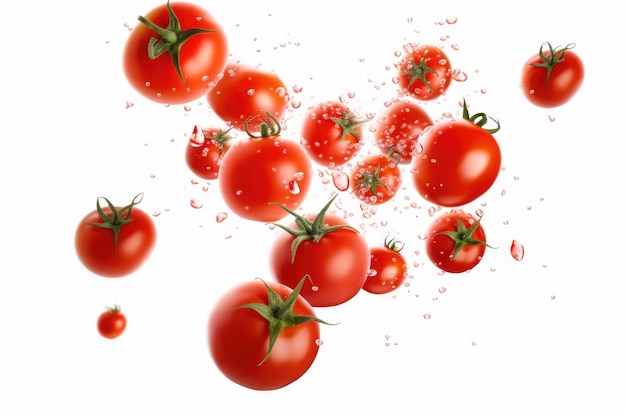 토마토의 고 활기찬 은 보석의 우아한 상승 고립 된 색 배경