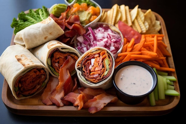 Tangy BBQ Bacon Ranch Wrap Platter