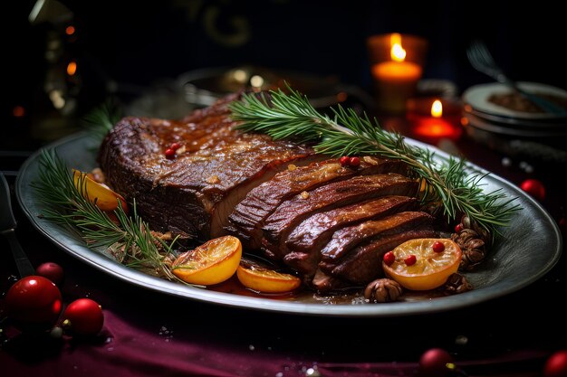 Tangy brisket with fennel and herbs christmas dinner food