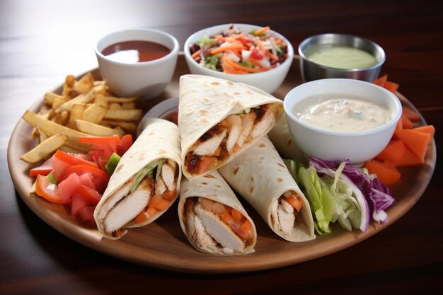 Tangy Buffalo Chicken Wrap Platter