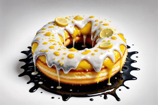 Photo tangy citrus indulgence lemonfilled donut