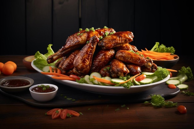 Photo tangy honey bbq chicken wings combo